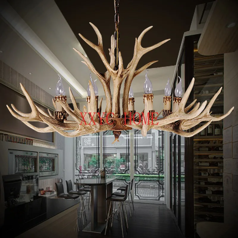 

Deer horn chandelier, rural personality, living room, bedroom, creative bar, KTV, deer horn lighting fixture