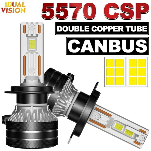H4 H7 LED bombillas de faros de coche Canbus H1 H11 H8 H9 9005 HB3 9006 HB4 9012 HIR2 lámparas 5570 CHIPS CSP luces de coche 4300K 6000K 8000K
