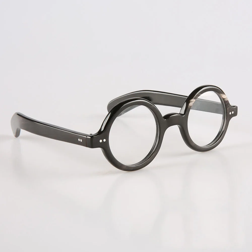 Eyeglass Frames Unique Vintage Round Retro Optical Lenses Eyeglasses Handmade Buffalo Horn Prescription Man Glasses Frames