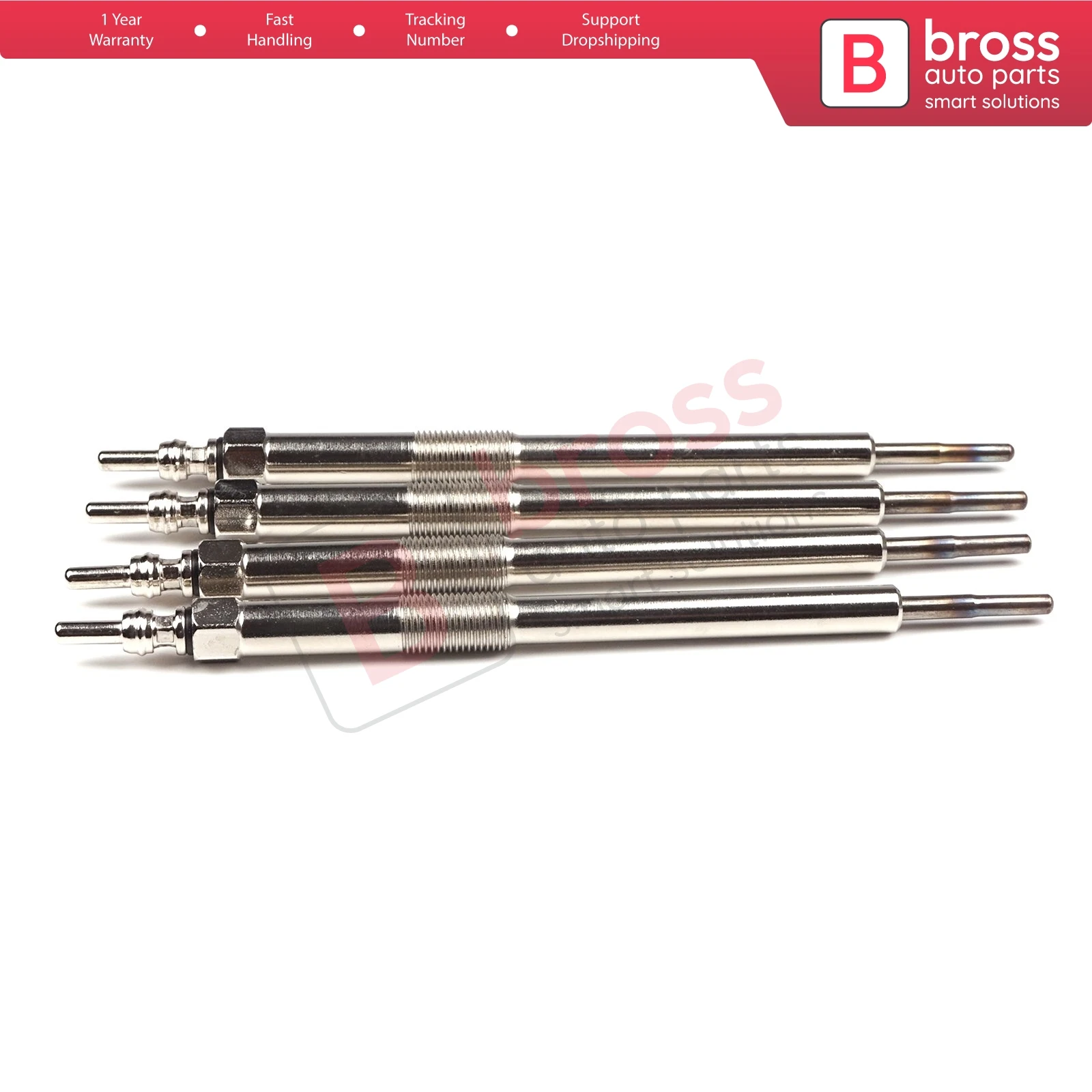 Bross Auto Parts BGP11-1 4 Pcs Heater Glow Plugs GX3164, 0 250 603 001 for Vauxhall Opel Nissan Renault Ship From Turkey