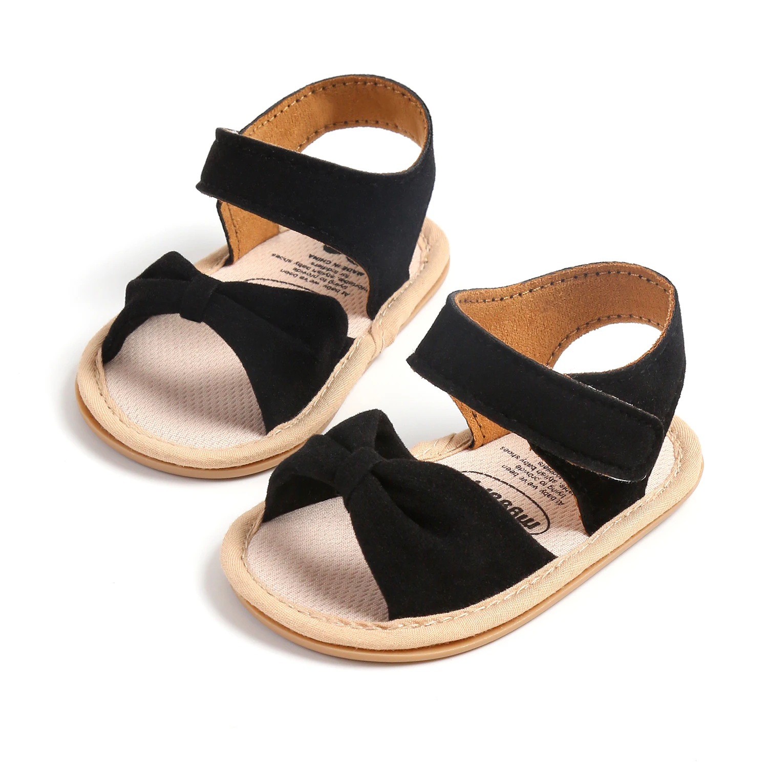 Baby girl boy comfortable summer outdoor leisure beach shoes bow tie anti slip rubber sole can be worn from 0-18 months