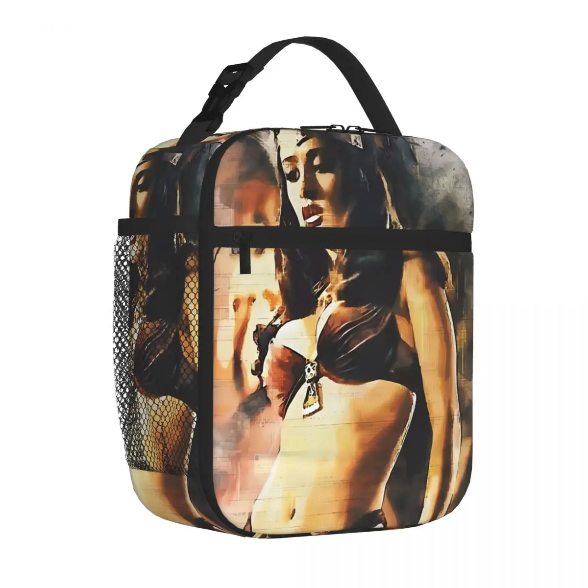 Bestselling Salma Hayek From Dusk Till Dawn Anime Monochrome Meal Bag Countryside Trip Food Storage Bag