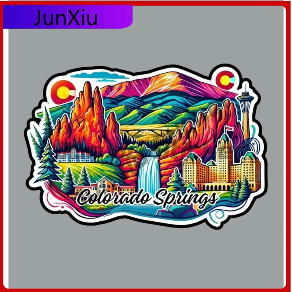 Colorado Springs Colorado Travel Sticker Custom Decals Motorcycle Headlight Stickers Camper Windows Windshield Luggage Forest