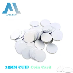 NFC 스마트 칩 코인 카드, CUID 근접 배지, RFID 25mm 스티커, 1K S50 재기록 가능 복사 키, 13.56Mhz, ISO14443, 5 PCs, 10PCs