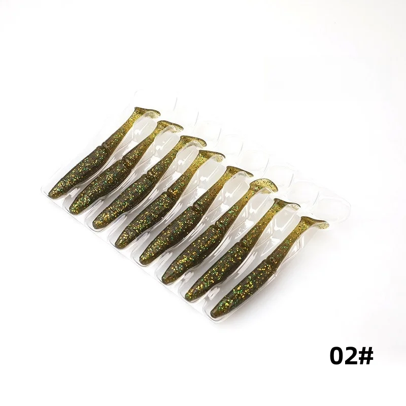 SWOLFY 8PCS TPE T-Schwanz Weiche Angeln Köder 3,5g/75mm Schwimmende Swimbait Wobbler Künstliche köder Silikon Bass Fishing Tackle – Detail 13
