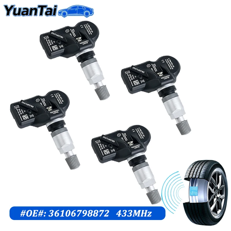 

1/2/4pcs Tire Pressure Sensor 36106798872 6798872 for 2014-2018 Alpina 6 B5 B6 D5 XD3 433MHz TPMS Rolls-Royce Dawn Ghost Wraith