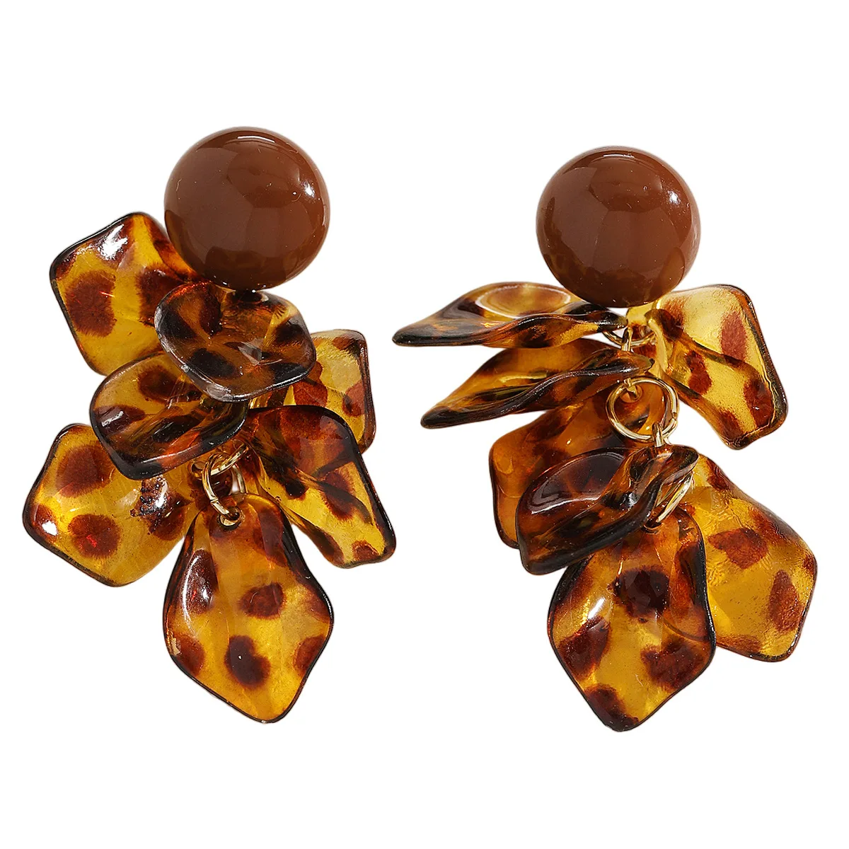 925 Silver Needle Korean Fashion Leopard Print Petal Tassel Earrings For Women Jewelry 2026 Trending New Women's Earrings