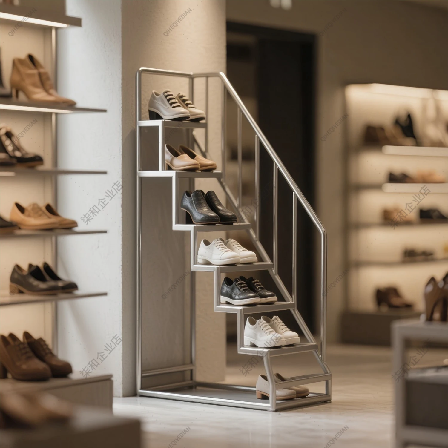 

XL Storage Display Rack Shoe Store Display Shelf Multi-layer Stainless Steel Display Cabinet