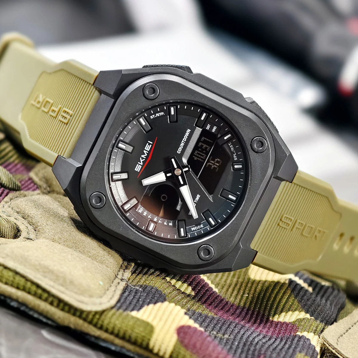 SKMEI Бизнес Классические цифровые электронные часы с двойным циферблатом Кварцевые наручные часы для мужчин и женщин Оригинальные водонепроницаемые часы и браслет