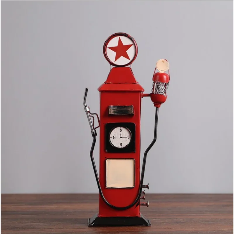 Antique Vintage Gas Pump Model – Retro Wrought Iron Metal Craft for Home Decor, Perfect as a Birthday Gift or Collectible Piece