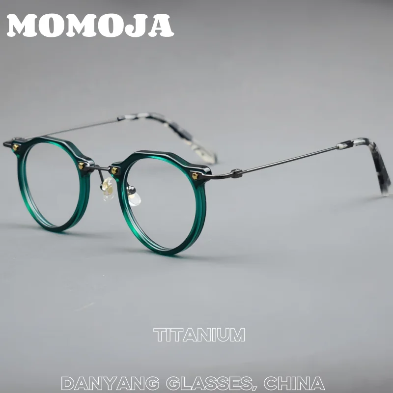 

Acetate Titanium Eyeglasses Frame Men Designer Round Myopia Prescription Optical Glasses Frame Women Retro Luxury Brand Eyewear