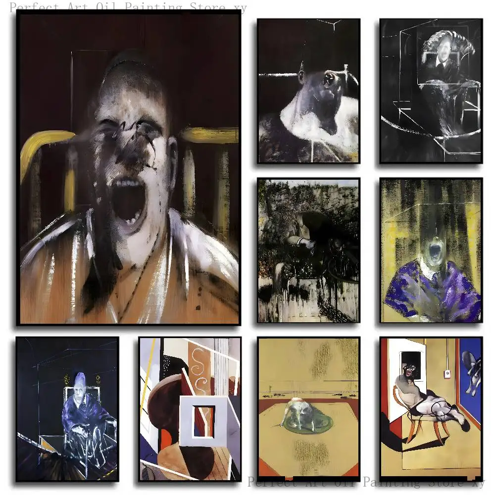 Francis Bacon Abstract Figure Masterpiece Poster Self-adhesive Art Room Entrance Restaurant Wall Decor Art Painting