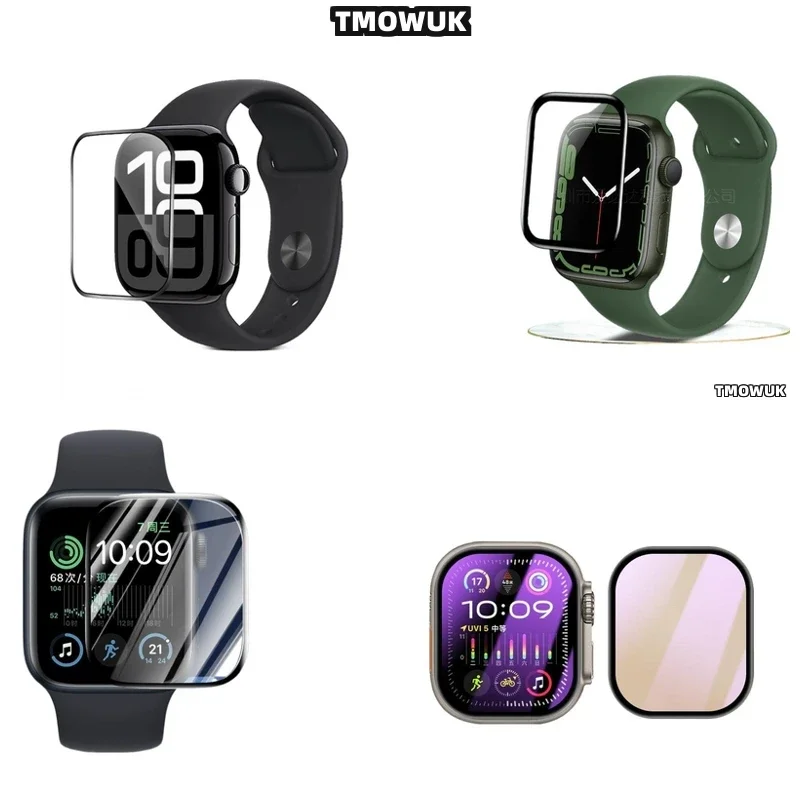 

Защитная пленка Full Coverage Guard для Apple Watch 1 2 3 4 5 6 7 8 9 10 SE 38 41 45 44 42 49 мм, ультратонкая, 3D-изогнутая, из изогнутого материала.