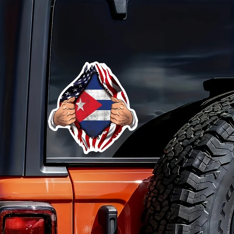 1pc Flag Sticker USA American Chest Cuban Country Auto Decals Stickers for Truck Window Bumper Car Motorcycle Tank Fun Stickers