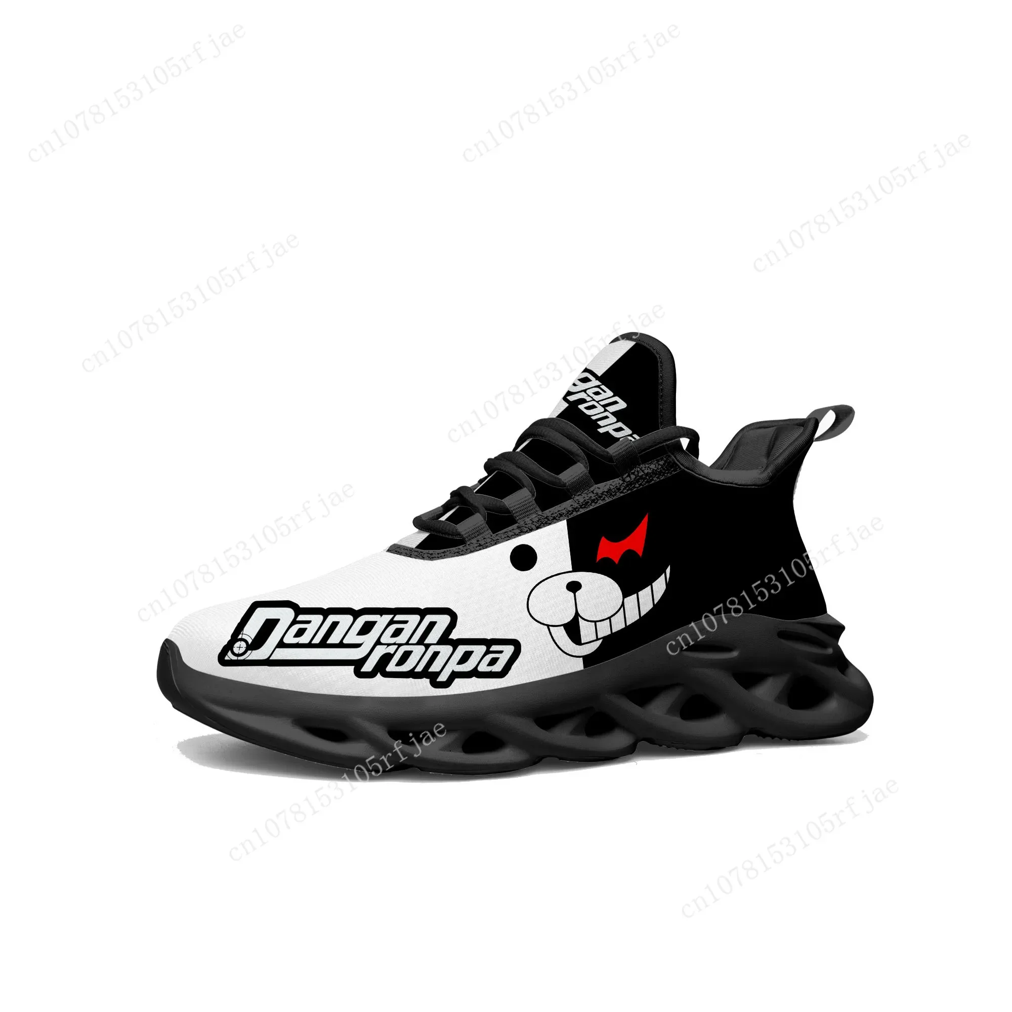 Cartoon Game Danganronpa Monokuma Flats Sneakers Men Women Teenager Sports Running Shoes High Quality Tailor Made Lace Up Shoes