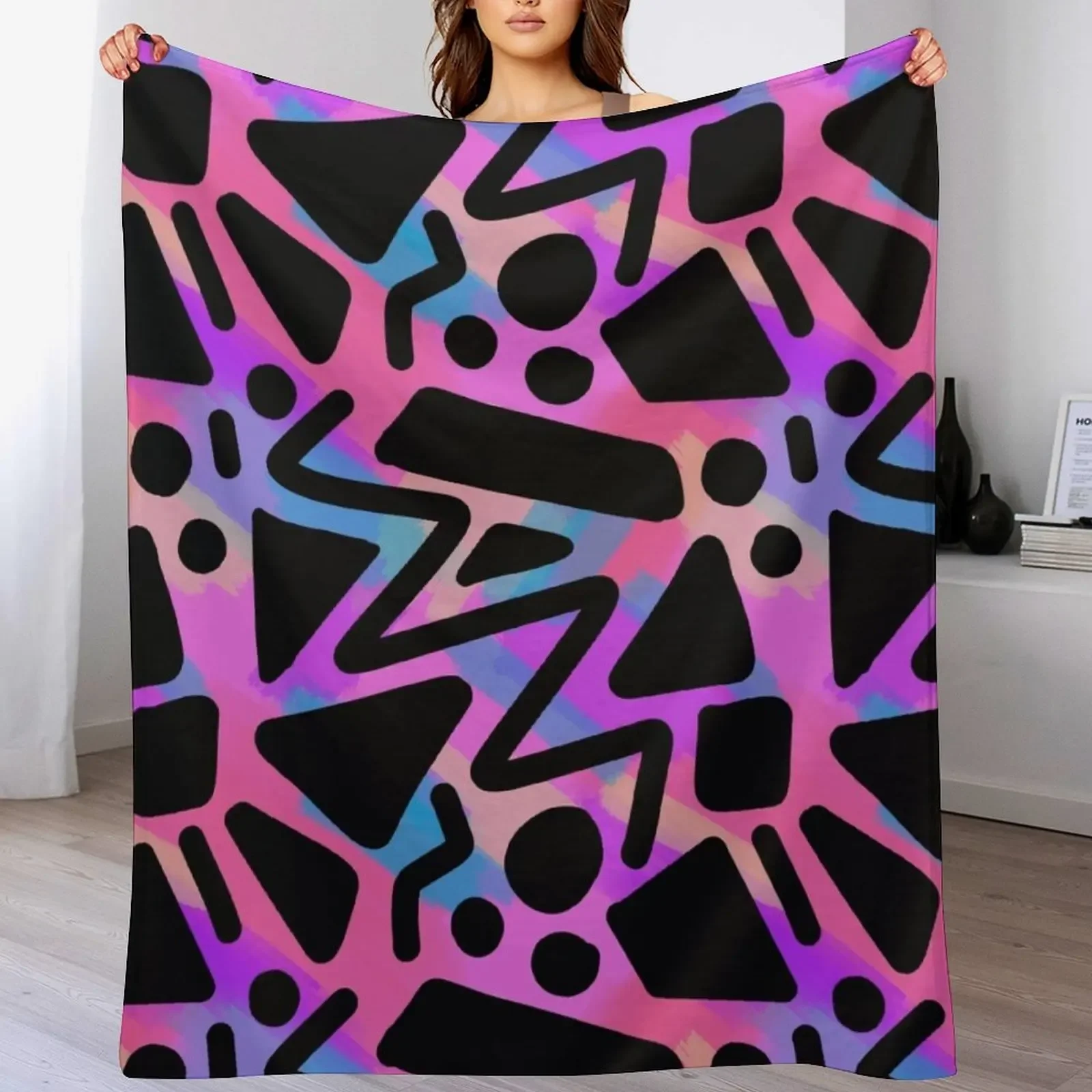 Shape splash Repeating Pattern Throw Blanket Lightweight Warm Blanket for Travel Camping