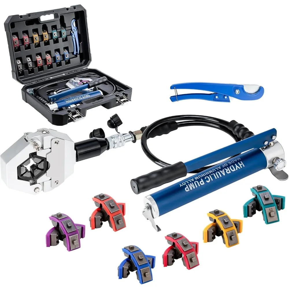 Hydraulic Hose Crimper Hydra-Krimp 71500 Manual A/C Hose Crimper  Handheld Hydraulic Hose Crimping Tool (Split with Manual Pump)