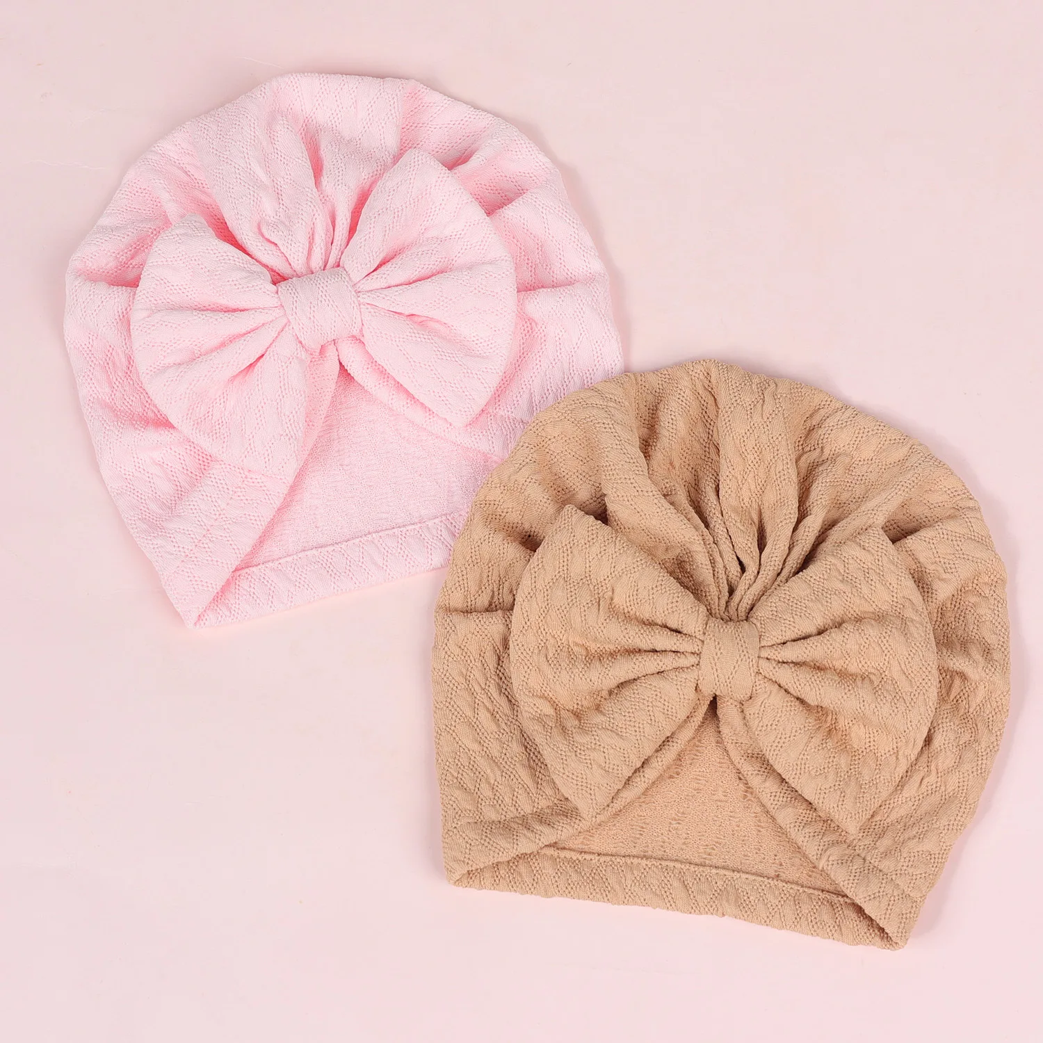 Baby Girl Cotton Elastic Turban Babes Beanie Caps Bow Hat Head wrap For Kid Toddler Infant Cap Baby Photo Props Hair Accessories