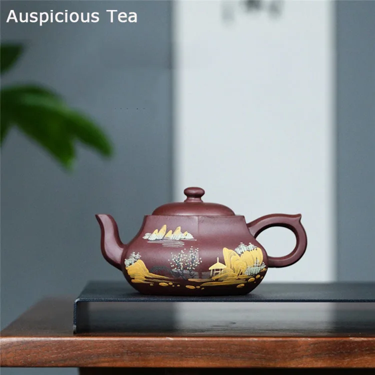 

240ml Classic Yixing Raw Ore Purple Clay Teapot Handmade Household Chinese Kung Fu Tea Set Tea Ceremony Accessories Customized