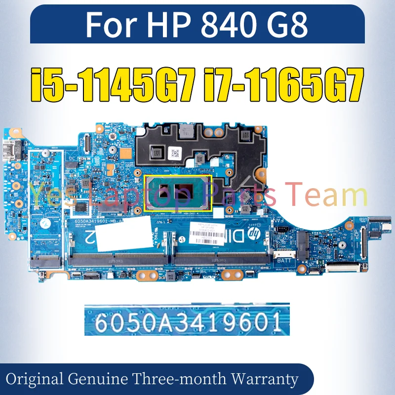 6050A3419601 For HP 840 G8 Laptop Mainboard i5-1145G7 i7-1165G7 N19883-601 M36402-601 Notebook Motherboard 100％ Tested