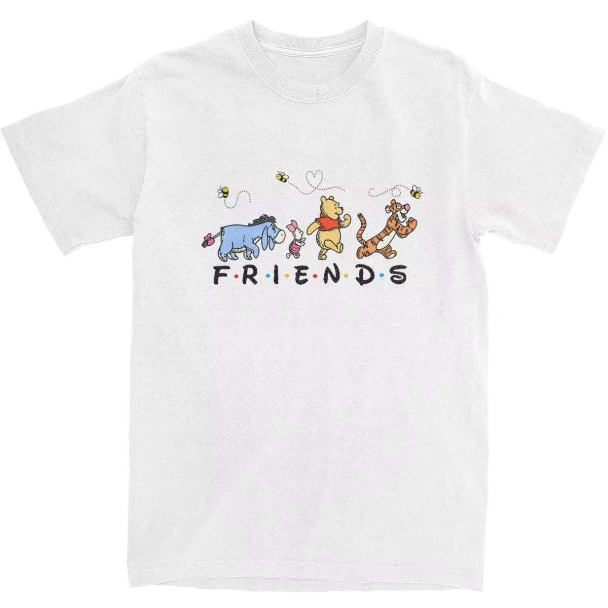 

2025 Summer New Classic Winnie The Pooh And Friends T Shirt Hip Hop T Shirts Streetwear Tshirt Cotton Breathable Clothes