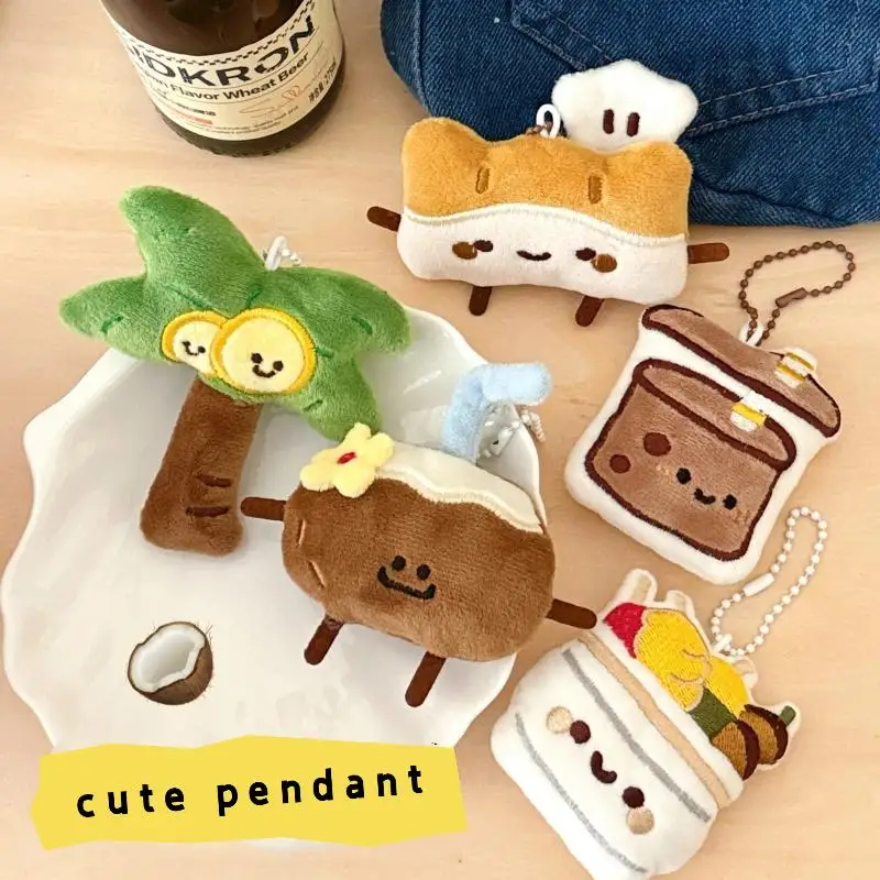 1/2 pezzi cartone animato simulato cibo figurine portachiavi in peluche divertente bambola di pezza morbida giocattolo zaino appeso decorazione accessori regali
