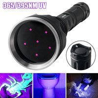 6-light black 365/395NM 60W UV flashlight can be used as a pet urine detector scorpion detector ore antique identification