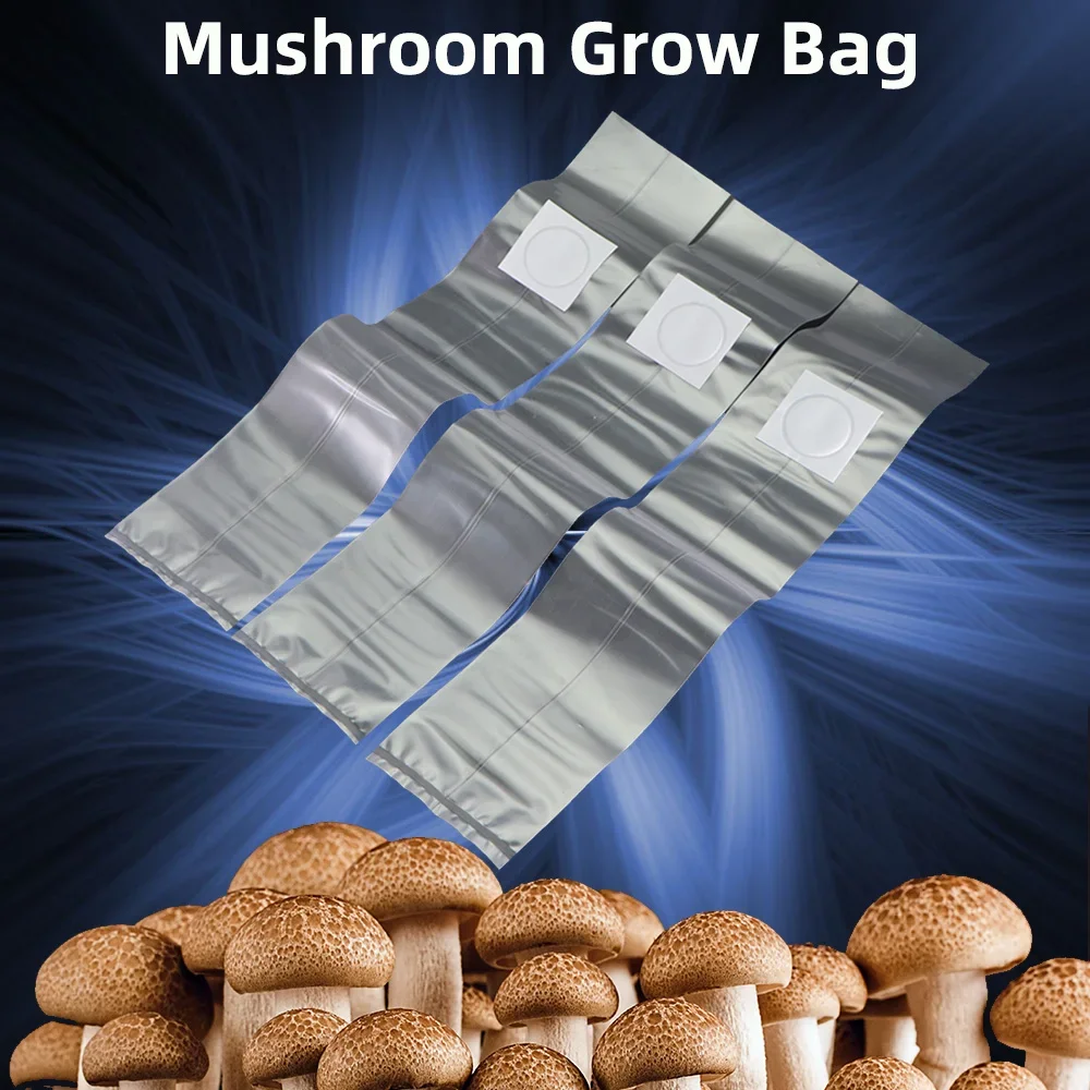 5PCS PVC Polypropylene Grains Mushroom Fungus Spawn Grow Bag Substrate High Temp Pre Sealable Garden Supplies