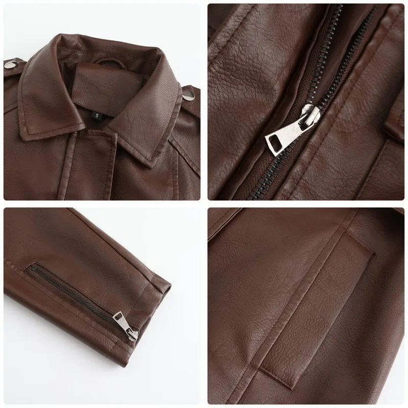 2026 New Medium and Long Leather Jacket Belt Spring and Autumn Long-sleeved PU Trench Coat Fashion British Coat Women