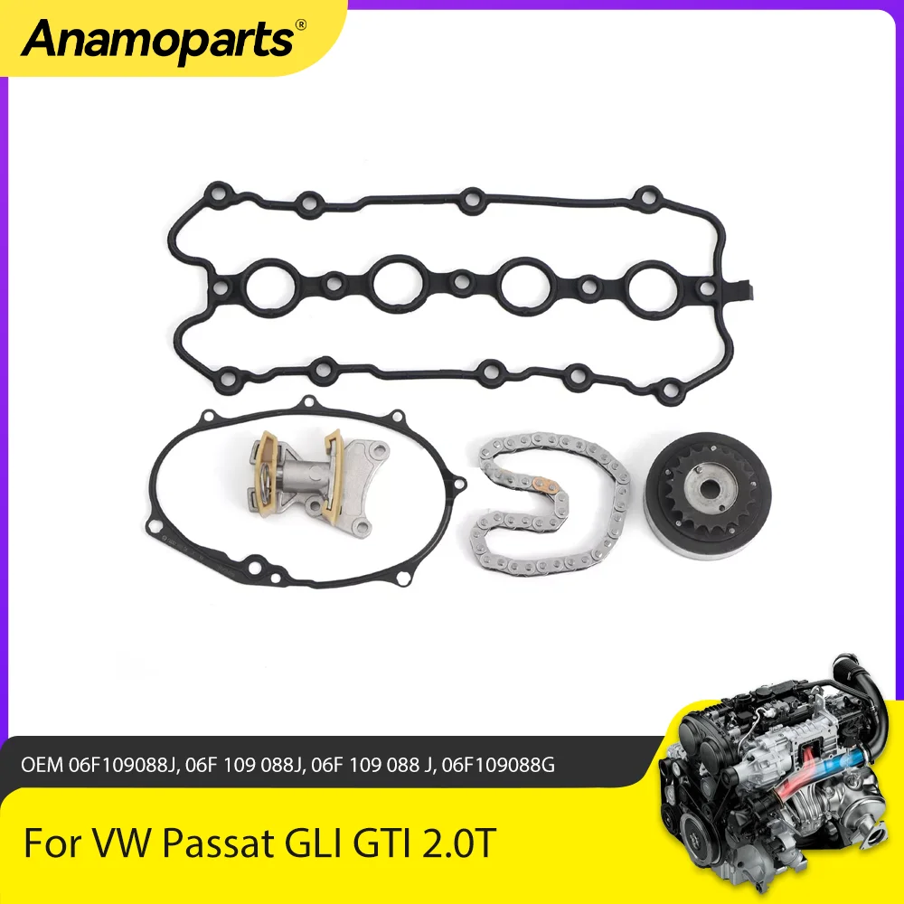 Engine Parts 5Pcs Cam Timing Adjuster Chain Tensioner Gasket Kit Fit 2.0 L GAS For Audi VW Jetta GLI Passat GTI A3 A4 2.0L BPY