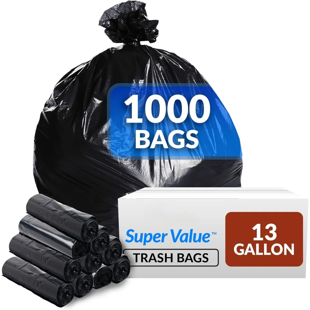 Household, restaurant trash bag 13 gallon trash bag 1000 loose  High kitchen  Canned liner  Black multi-purpose trash bag