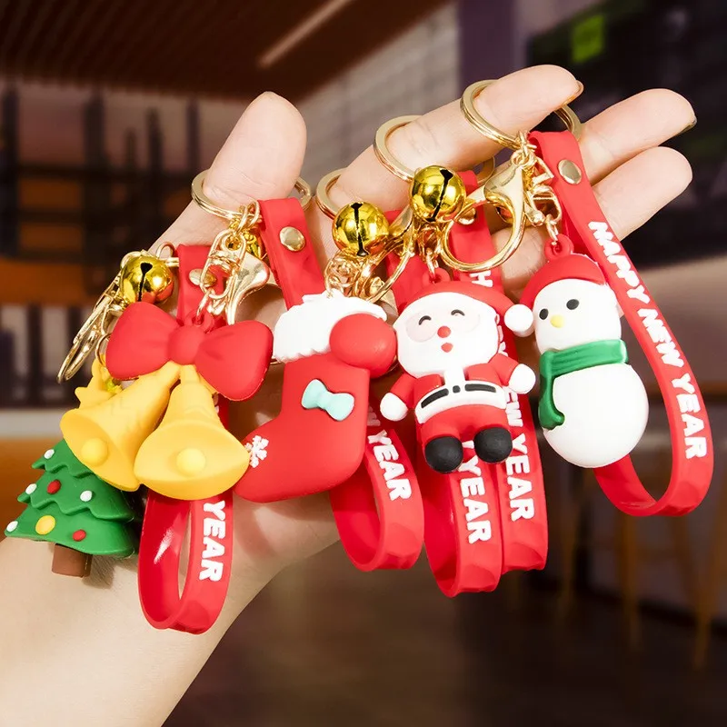 

Santa Keychain Cartoon Claus Key Snowman Cute Xmas Tree Keyring for Christmas Decoration Phone Backpack Purse Gift Party Favors