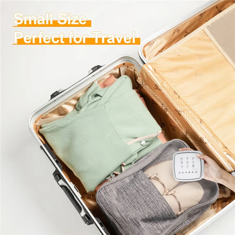 ABWE-Máquina de ruido blanca,Máquina de sonido recargable para bebés adultos,30 sonidos relajantes y luz cálida para dormir duradera