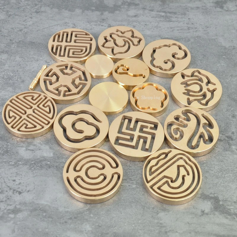 6cm/4.5cmBrass Incense Tool/lotus Concentric Circles Cloud Design Incense Powder Incense Mould Aloe Sandalwood Ash Pressing Tool