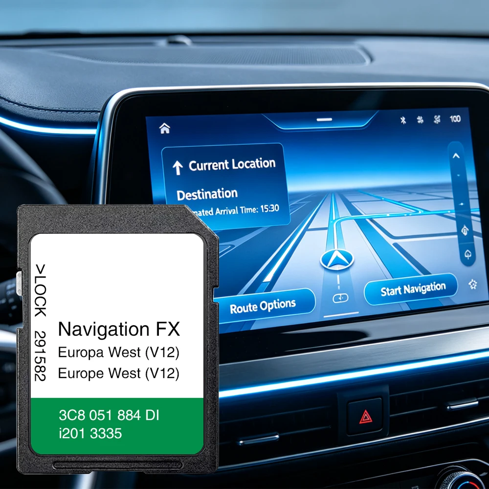 SD-Karte 3C8051884DI für VW Caddy Touran Tiguan Jetta Passat Auto-Update Europa-Kartennavi FX RNS310 V12 Navigationssystem-Software