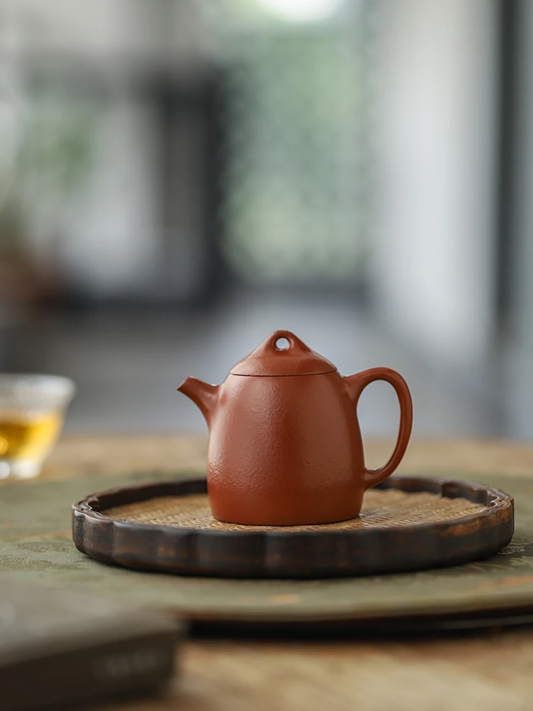 Qin Quan Pot Yixing Real Purple Sand Clay Zisha Teapot Raw Ore Small Coal Kiln Cinnabar Sand Full Handmade Tea Set