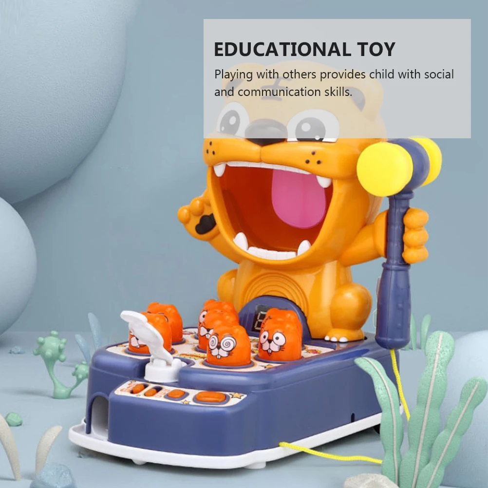 Gra dla dzieci z kreskówkowymi postaciami, lekką muzyką i młotkowaniem, edukacyjna, interaktywna, zabawka dla dzieci, młotek, narzędzie ręczne.