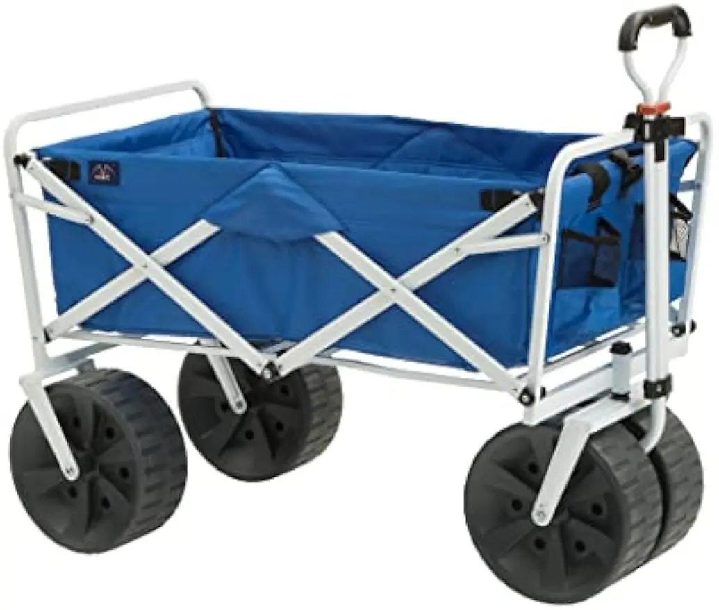 

Сверхмощная складная вездеходная тележка, синий/белый — большая вместимость и простое хранение