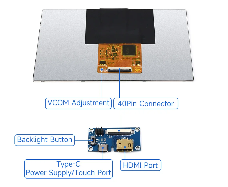 Imagem -06 - Display Ips no Touch Função Acessórios de Desenvolvimento Windows Linux Android Main Board Suporte 70h1024600-ips-b7