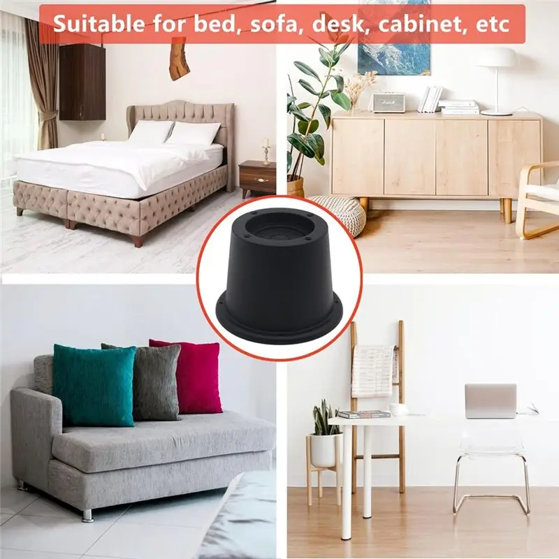 75STO-6Pack 2.3 Inch Bed Lifts Risers For Sofa,Couch,Desk, Extenders Supports Up To 1,300 Lbs