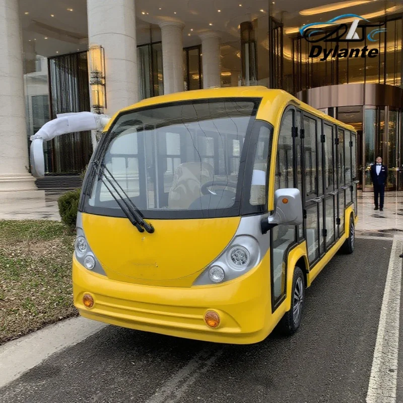Factory Price New Model Design 72V Lithium Battery Sightseeing Electric Car Closed Tourist Bus With Powerful Motor 5000W