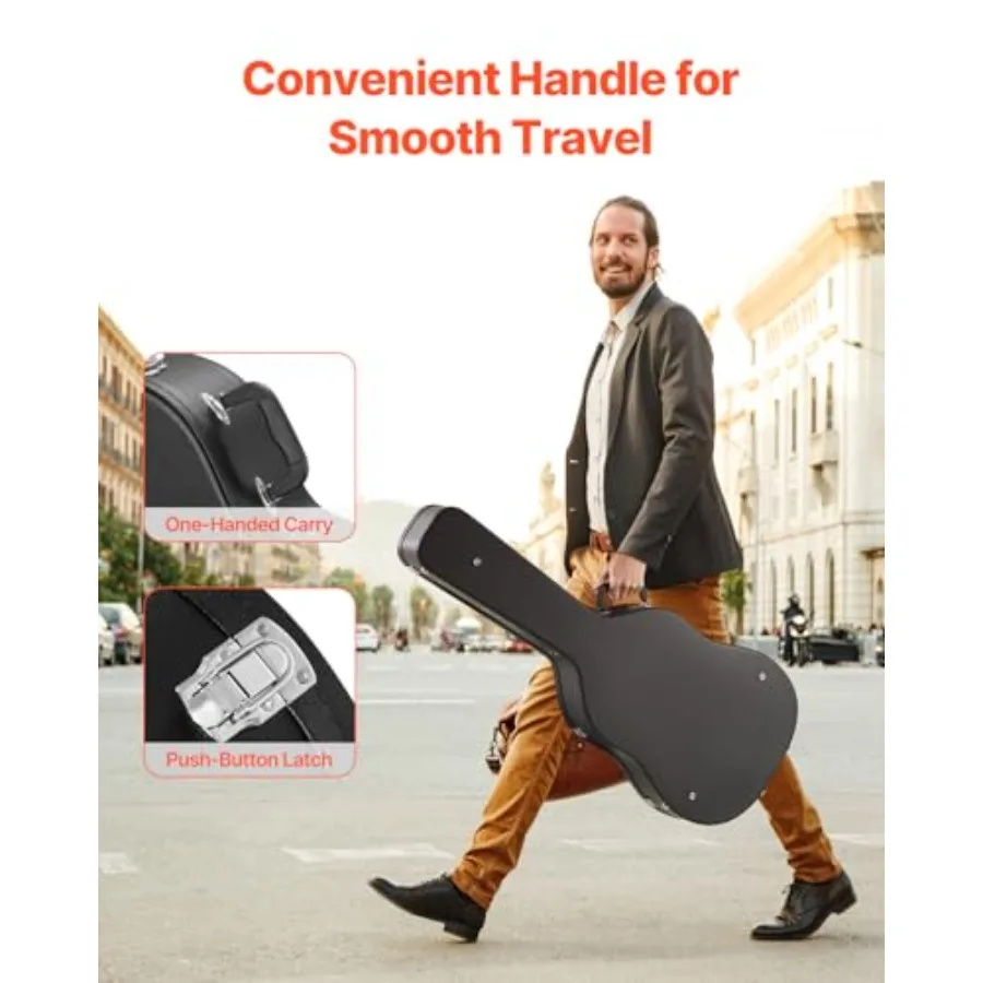 الغيتار الصوتي غطاء واقٍ مزخرف لهاتف آيفون 43.31 في شكل القرع الغيتار غطاء واقٍ مزلاج بقفل مفتاح مقبض بولي كلوريد الفينيل الحشو بطانة لينة مقاومة للماء