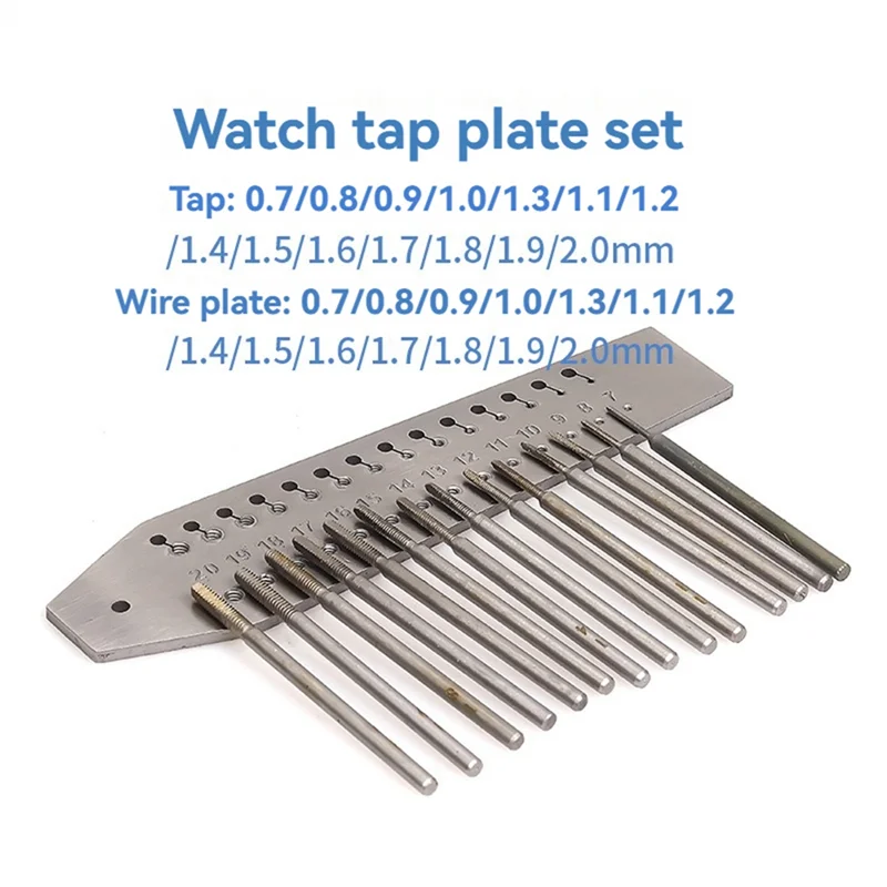 ABKW-Watch Tap & Die Set Micro Utensile da taglio per filettatura per la riparazione di piastre per orologi e alberi di barili