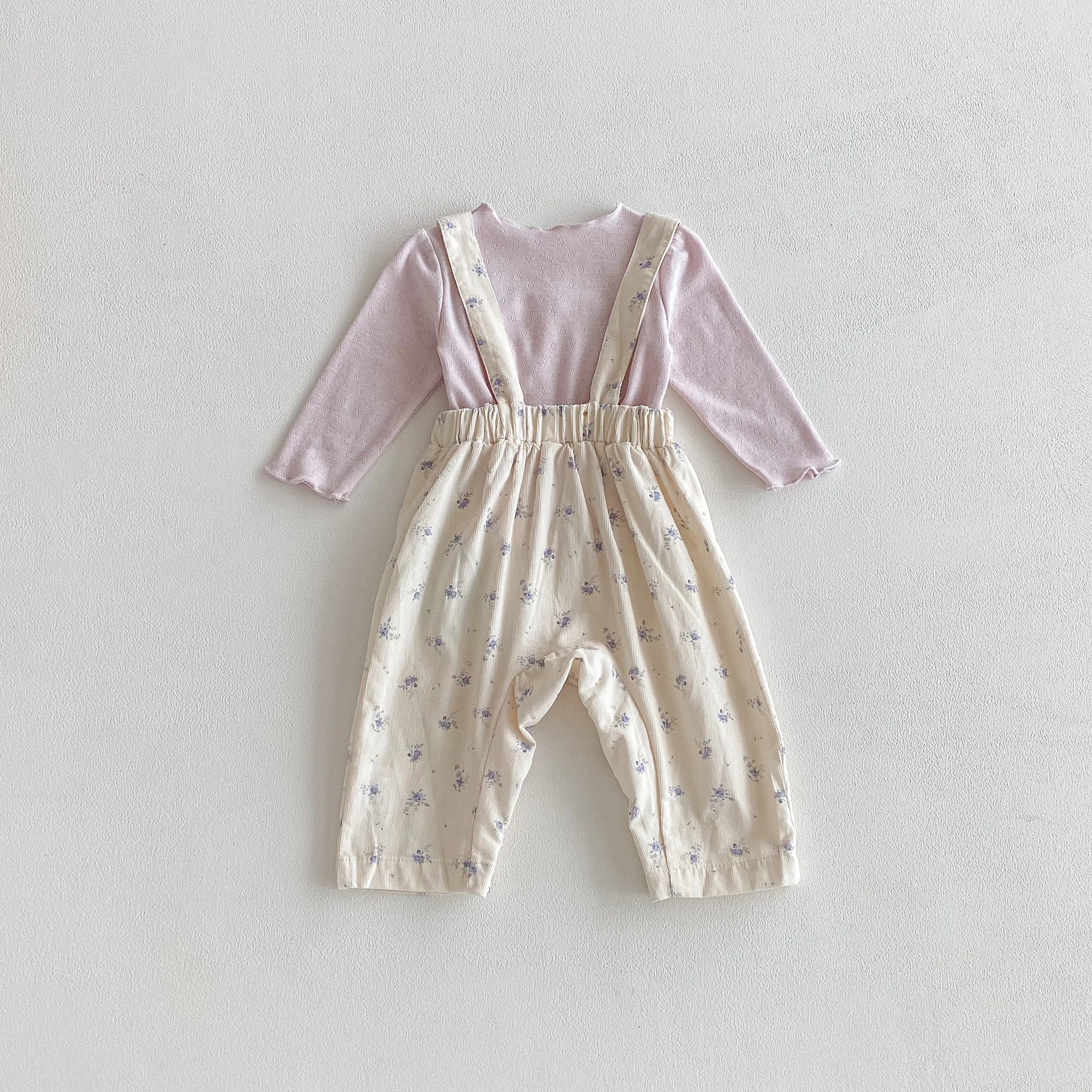 مجموعة ملابس الخريف للأطفال والرضع بأكمام طويلة: قميص كاجوال بطبقة أساسية ومجموعة حلوة مكونة من قطعتين من الملابس المطبوعة