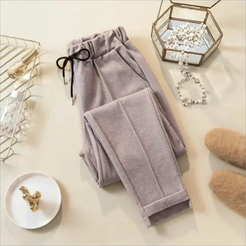 

Fashion women's pants 2023 new autumn winter high-waisted slimming Haren pants plush thickening warm women's pants