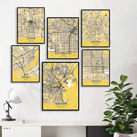 Boston Doha Edinburgh Hanoi Tampa Kansas Los Angeles Long Beach Moscow Quebec Phoenix Newcastle. City Color Map Poster