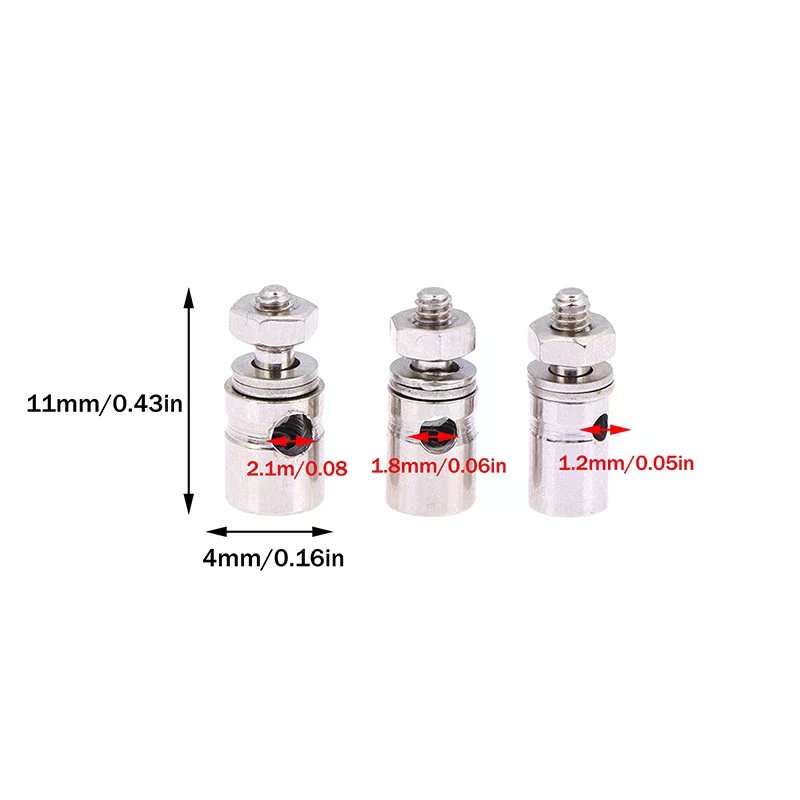 10Pcs RC Airplane Boat Pushrod Metal Linkage Stopper Servo Connectors Adjustable Diameter 2.1MM/1.8MM/1.2MM Helicopter RC Boat