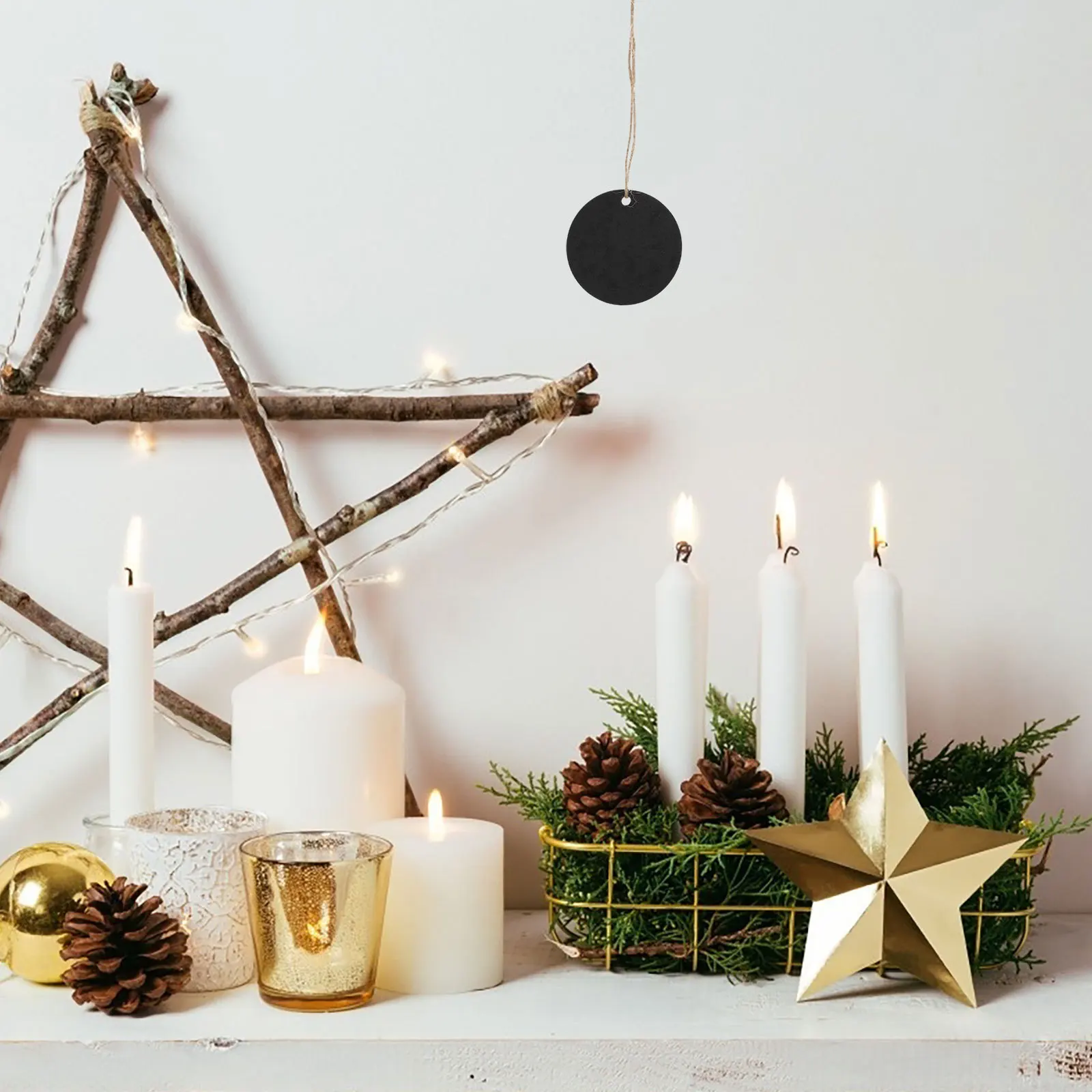 10pcs Mini Wooden Chalkboard Two-Sided Hanging Blackboard With Rope For Wedding Party Home Decoration Diy Message Board Sign