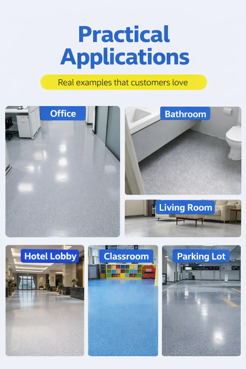 Epoxy Colored Sand Flooring Self Leveling Floor Coating Decorative Seamless Terrazzo Resin Anti Slip Waterproof Floor Paint