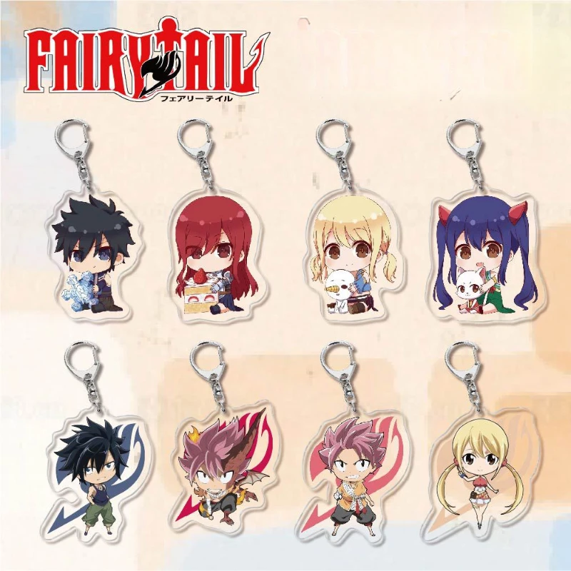 Эрза Скарлет Грей Fullbuster Люси Хартфилия Этериус Нацу Драгнил Популярные аниме Периферийные акриловые брелки Рюкзак Подвеска